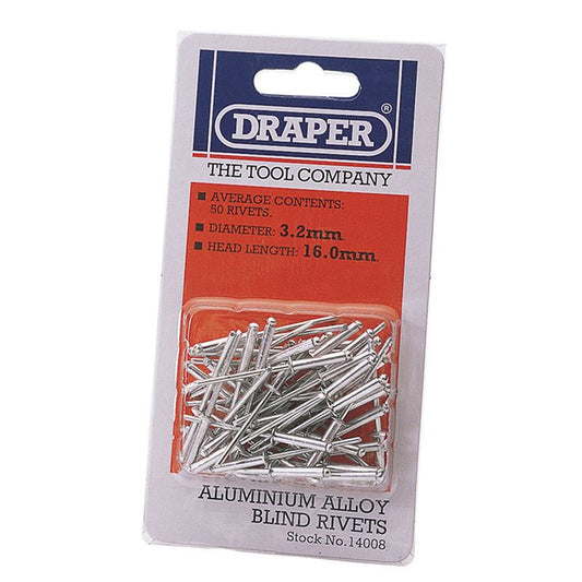 Draper Blind Rivets, 3.2 x 15.8mm (50 Piece) RIV - 14008