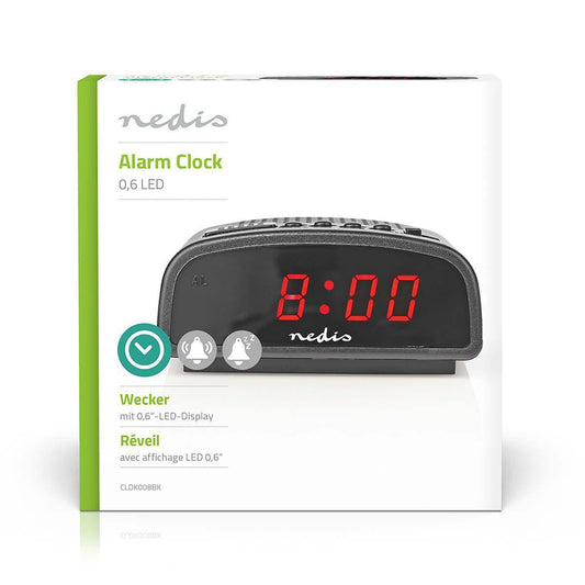 Nedis Digital Alarm Clock 0.6" LED Snooze