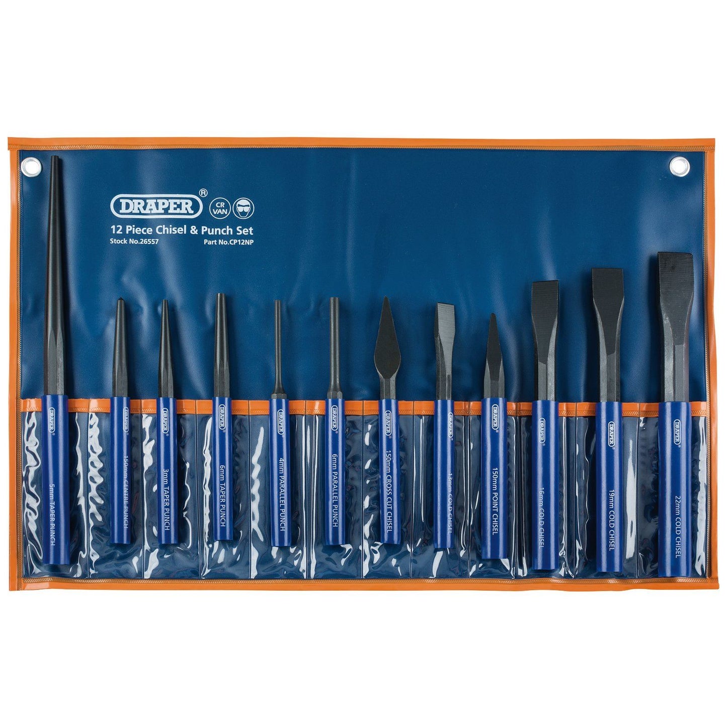 Draper Cold Chisel and Punch Set (12 Piece) CP12NP - 26557