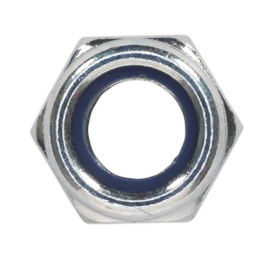 Sealey Nylon Locknut M8 Zinc Pack of 100 NLN8