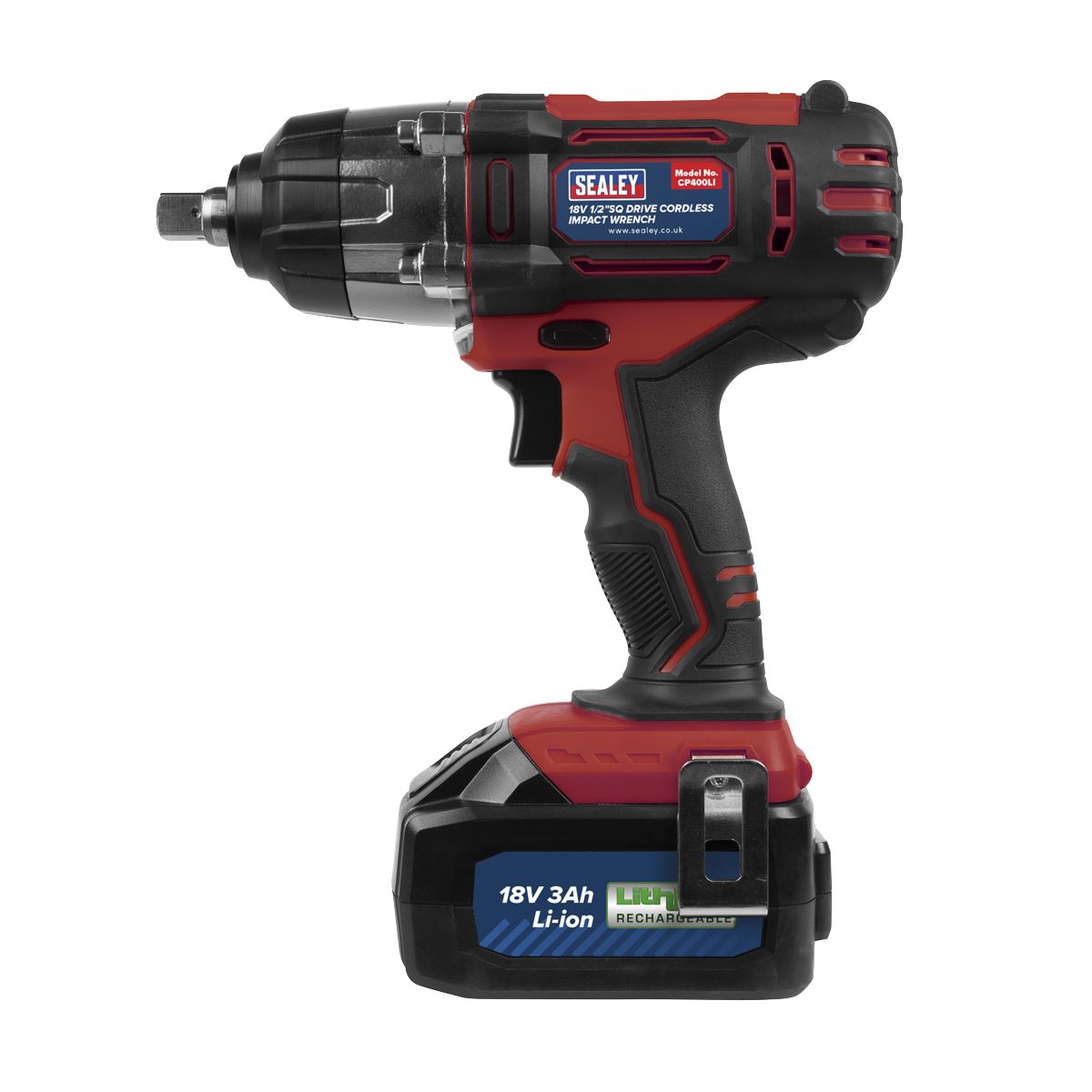 Sealey Cordless Impact Wrench 18V 3Ah Lithium-ion 1/2"Sq Drive CP400LI