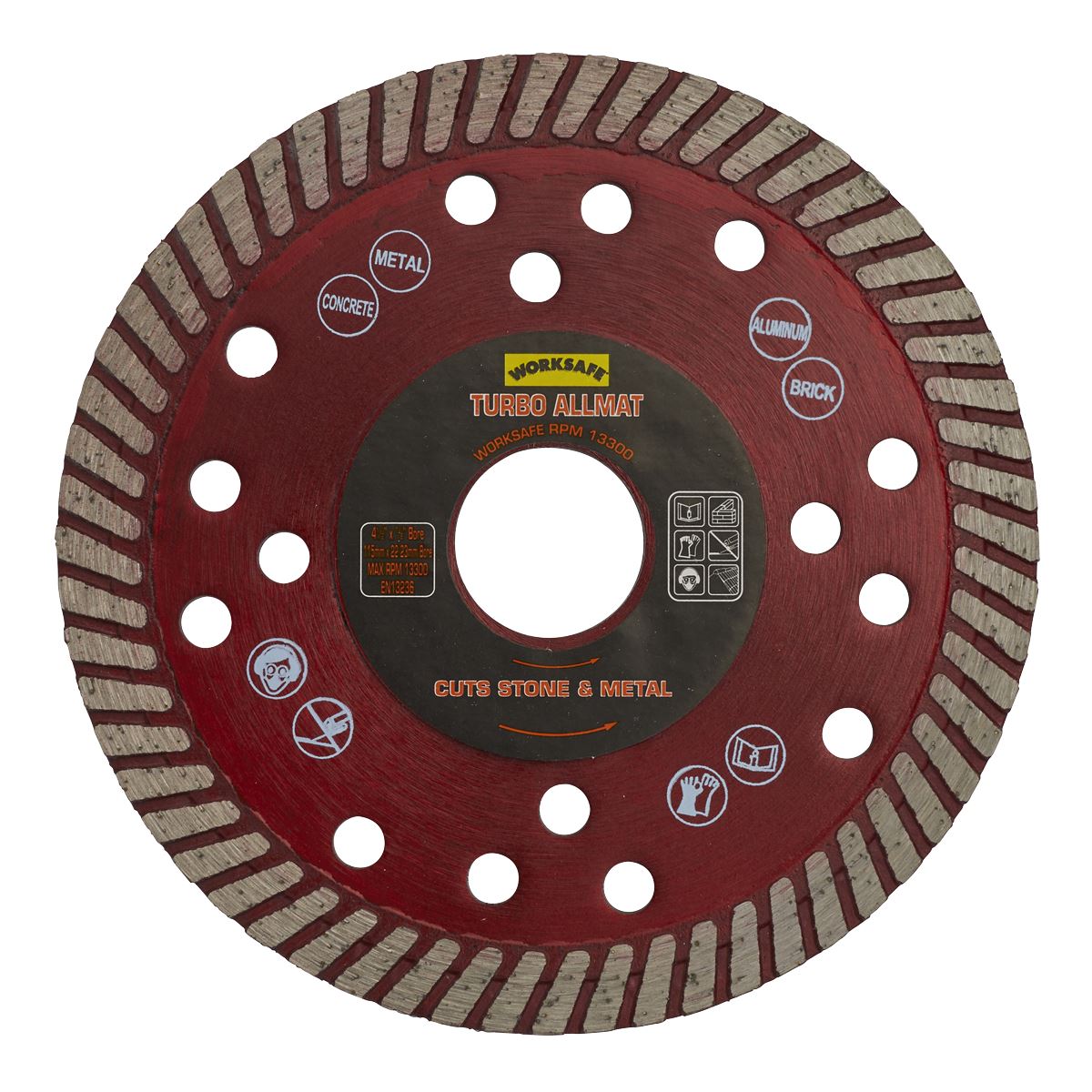 Sealey Turbo Allmat Diamond Blade 115 x 22mm WDTA115