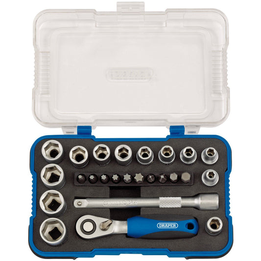 Draper 16354 1/4" Drive 25 Piece Metric Socket & Bit Set 4-13mm missing item