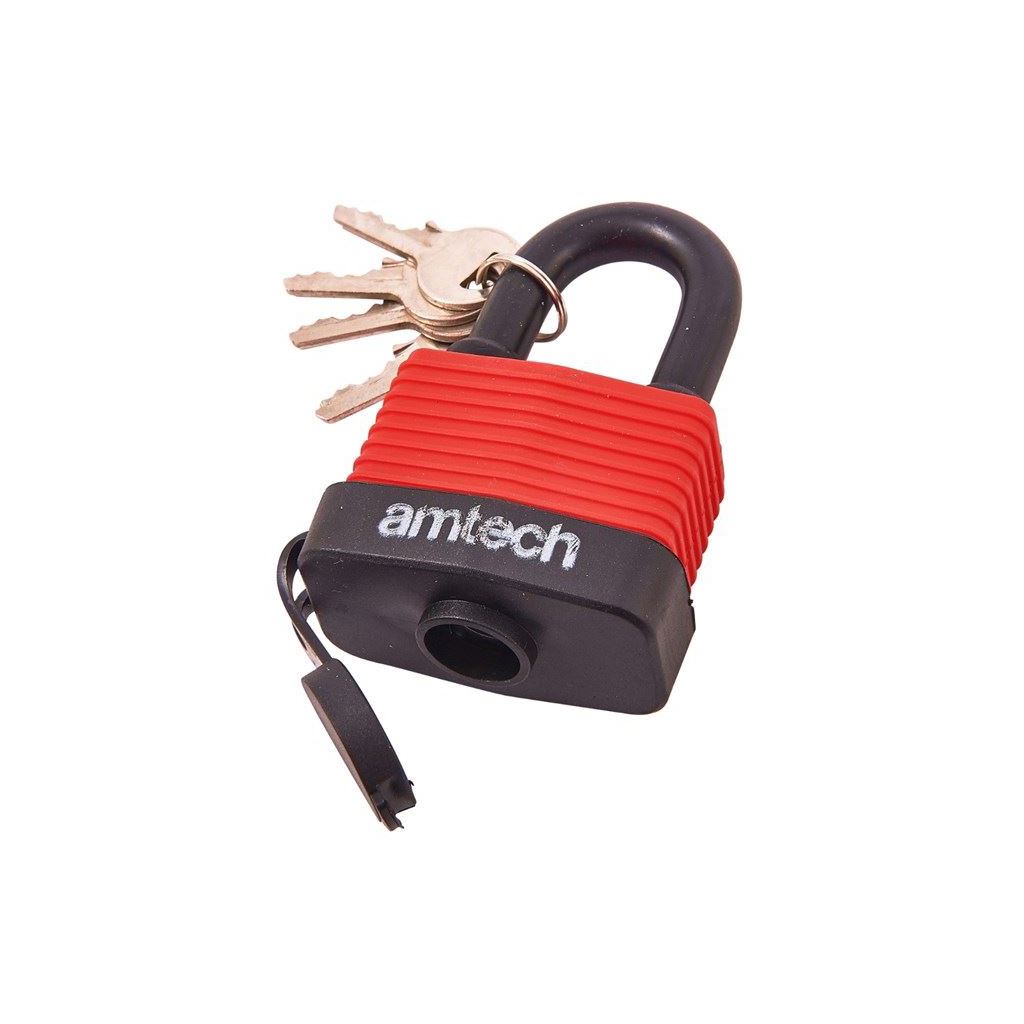 Amtech Weatherproof Durable 50mm Security Padlock+4 Keys - T0750