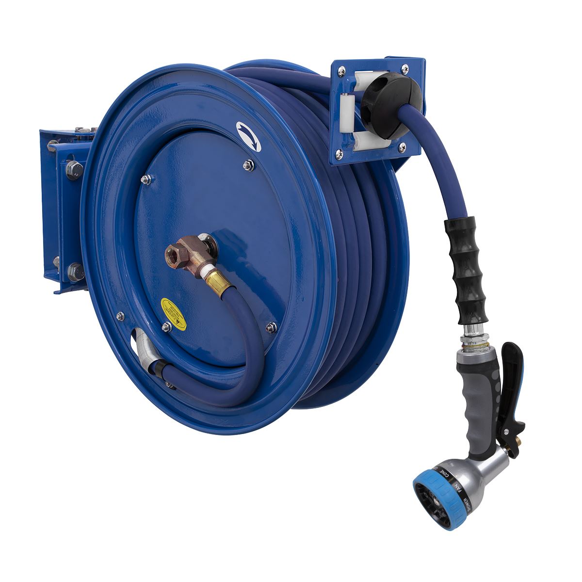 Sealey H/Duty Retractable Water Hose Reel 15m 13mm ID Rubber Hose WHR1512