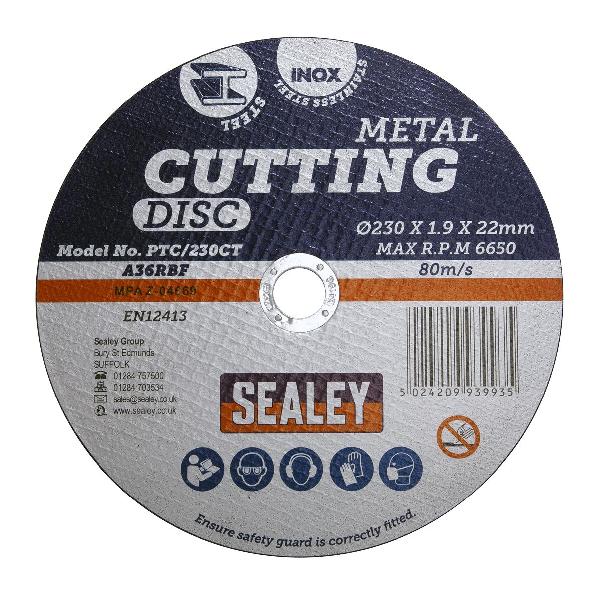 Sealey Cutting Disc 230 x 2mm 22mm Bore PTC/230CT