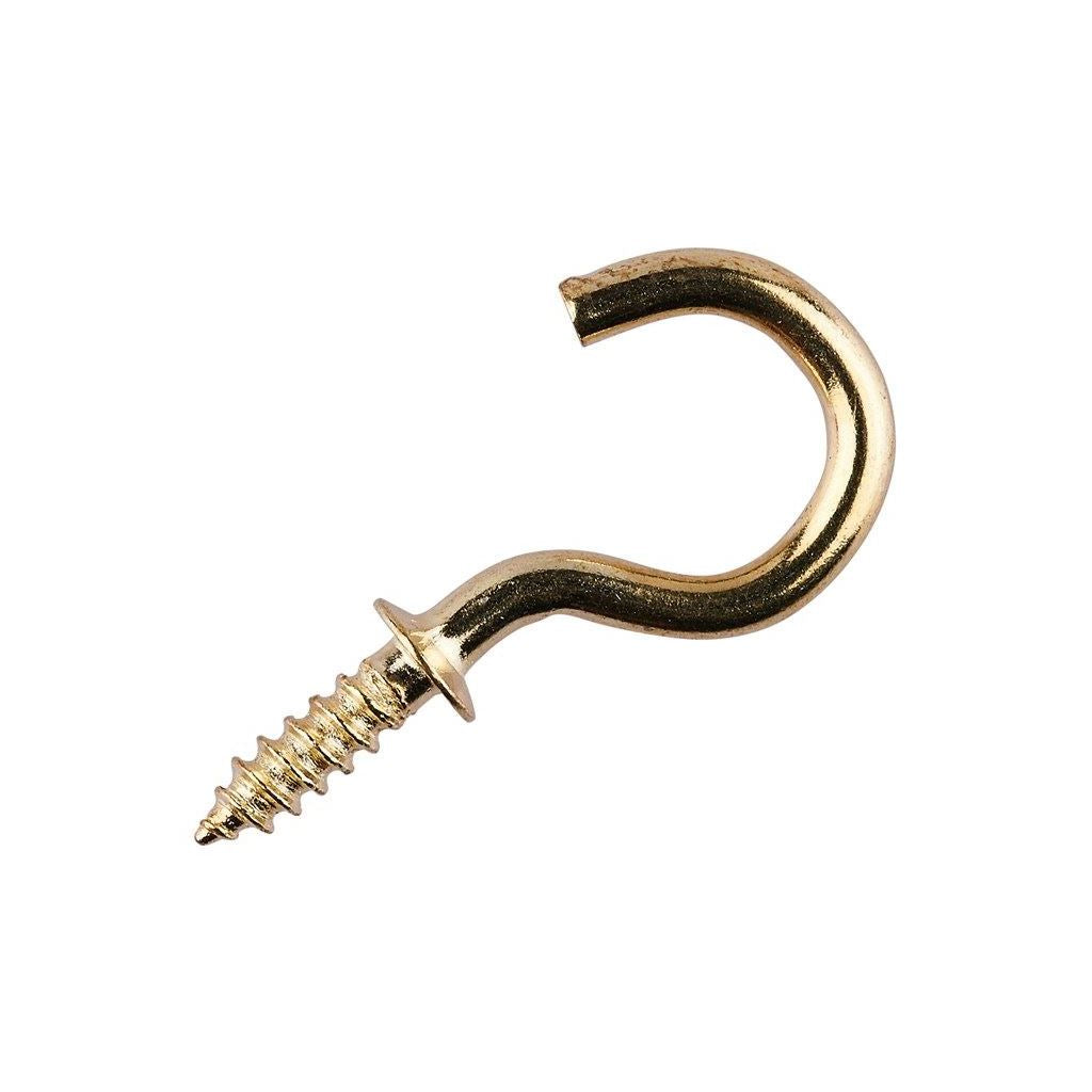 Amtech 16mm Brass Plated Shouldered Screw Hook 17 Quantity