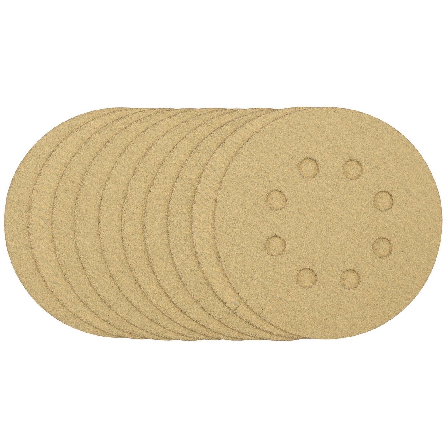 Draper Gold Sanding Discs with Hook & Loop, 125mm, 120 Grit (Pack of 10) - 58111