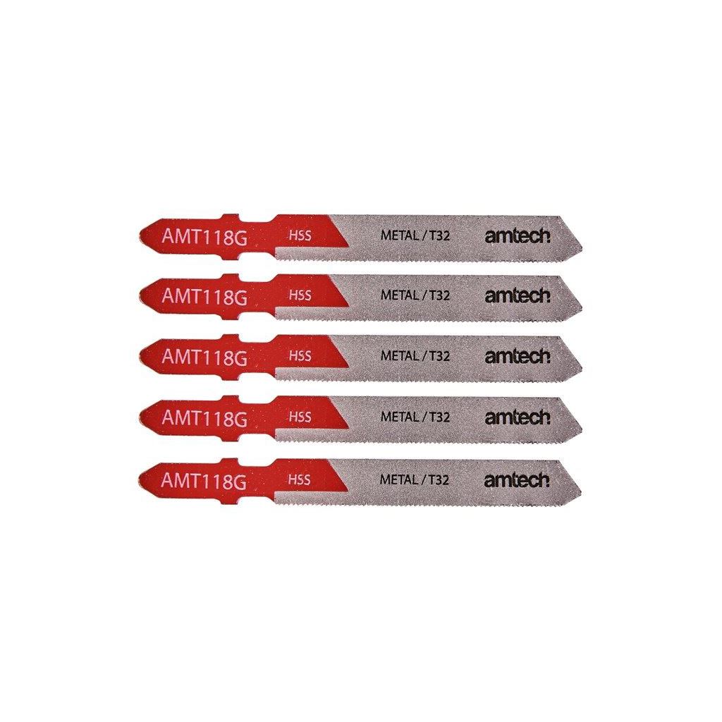 Amtech 5x Hss Jigsaw Blade Blades Set For Cutting Metal Cuts 0.5-1.5mm+32 Tpi - M1612