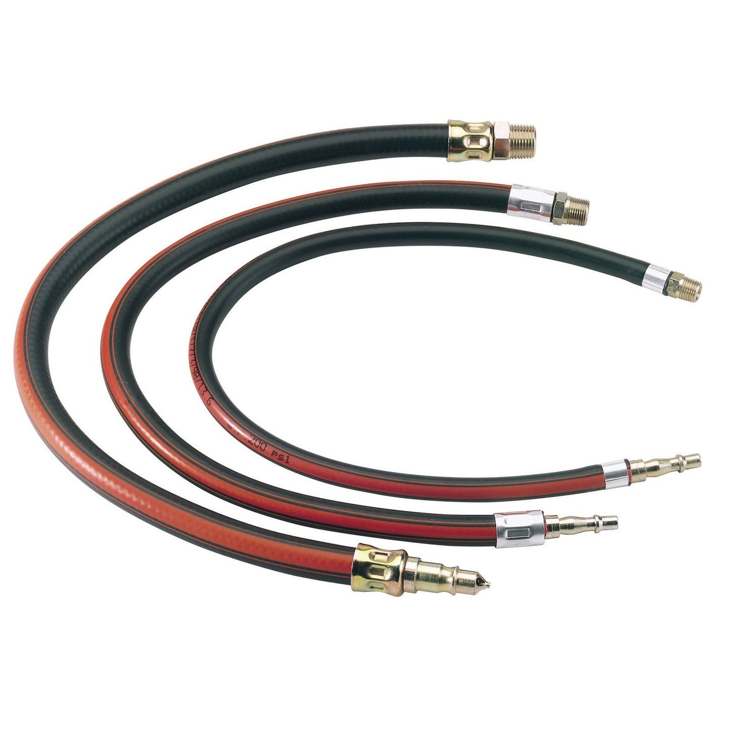 Draper 600mm 1/4" BSP Air Line Whip Hose with Male Fittings for Compressor Tools - 54438