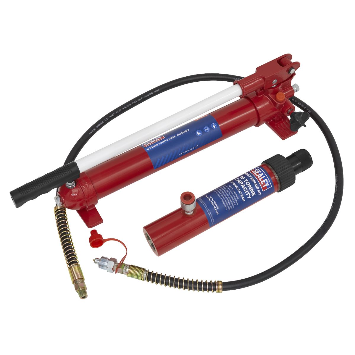 Sealey Push Ram with Pump & Hose Assembly - 10 tonne RE97.10-COMBO