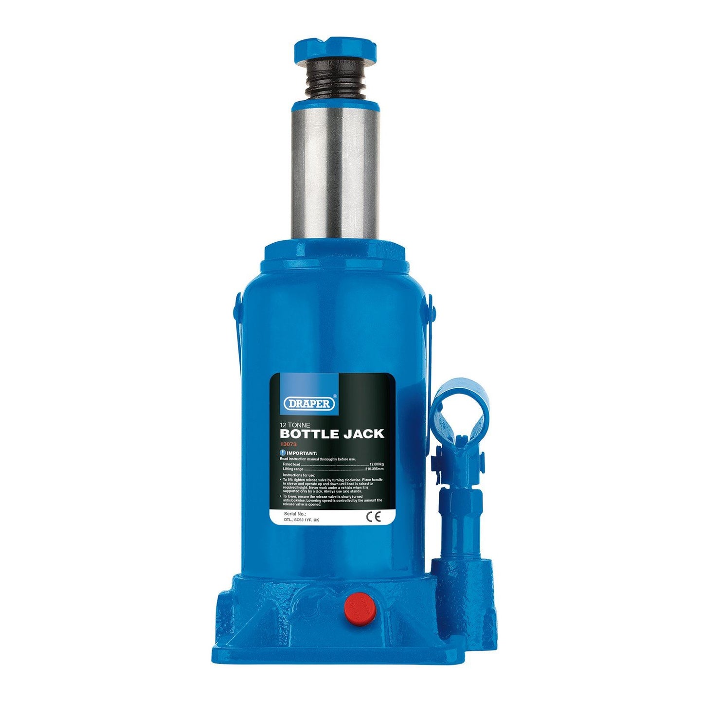 Draper Hydraulic Bottle Jack (12 Tonne) BJ12-B - 13073