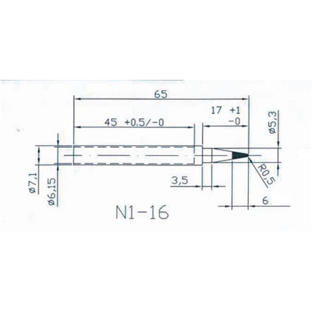 HQ Replacement tip for HQ-SOLDER ¸ 5.3mm to ¸ 0.5mm - SOTI1