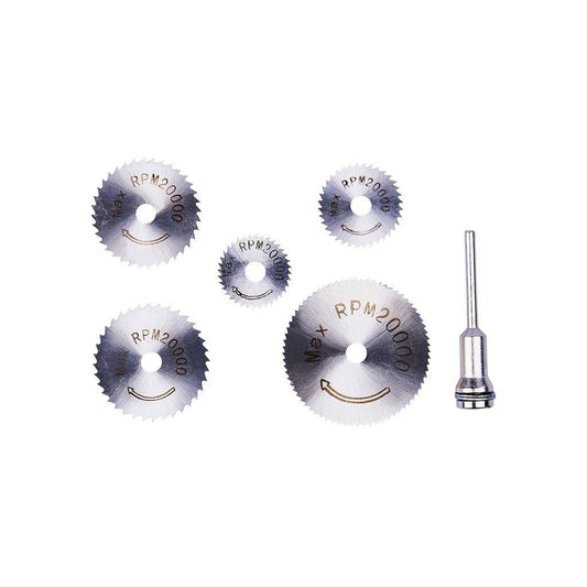 6 Piece HSS Circular Saw Disc Kit (Dremel Mini Drills Rotary Tools Cutting Blade - F0978