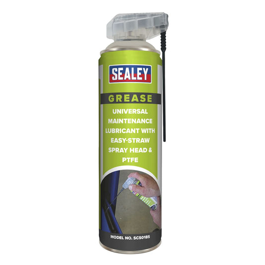 Sealey Maintenance Lube Easy-Straw Spray Head & PTFE 500ml Single SCS018S