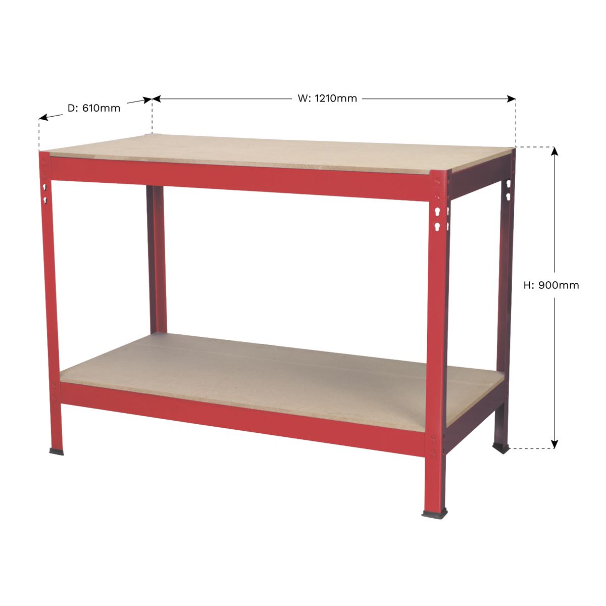 Sealey Workbench 1.2m Steel Wooden Top AP1210