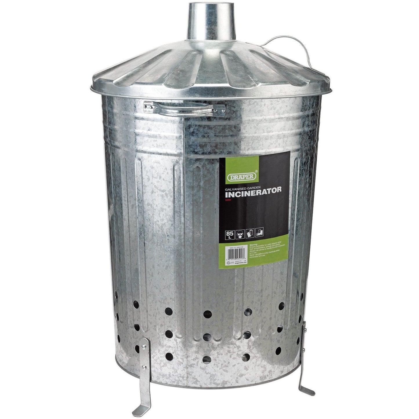 Draper metal Galvanised Garden Waste Incinerator 85L 53253 BARGAIN ONLY £20.00