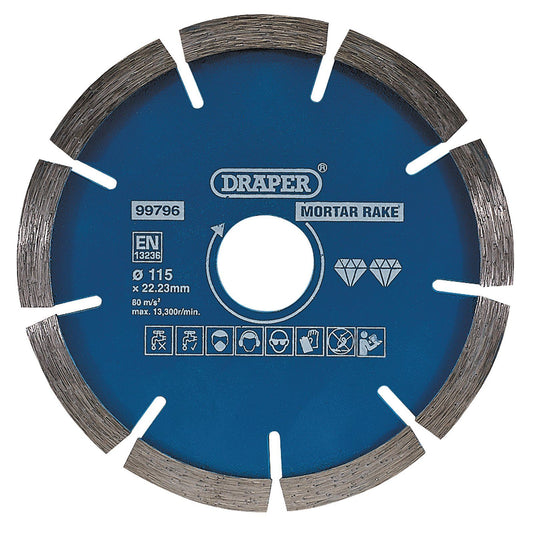 Draper Mortar Raking Diamond Blade (115mm) DBM1 - 99796