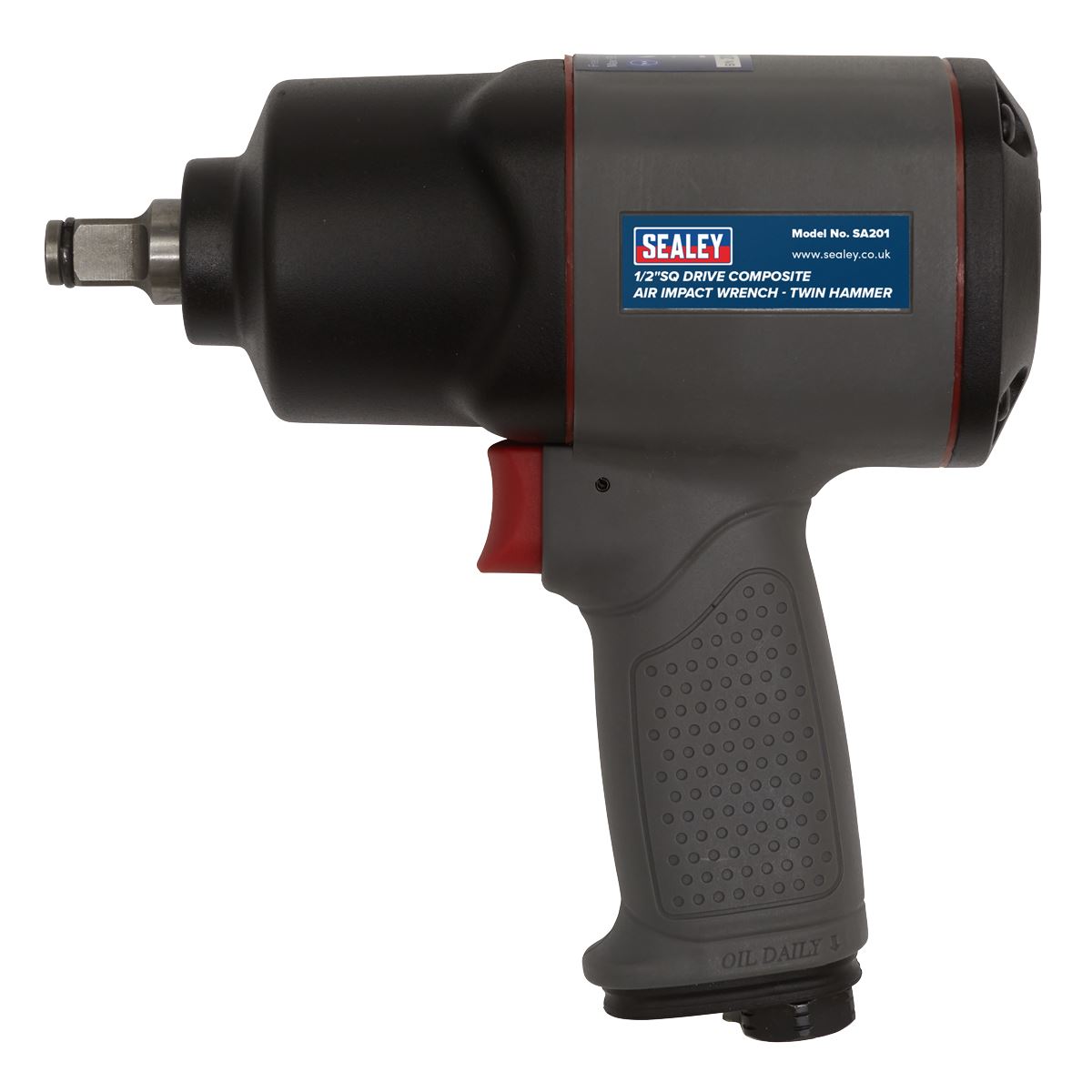 Sealey Air Impact Wrench 1/2"Sq Drive Composite Twin Hammer SA201