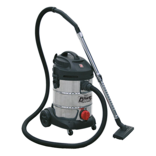 Sealey Vacuum Cleaner Industrial 30L 1400W/230V Stainless Drum PC300SD