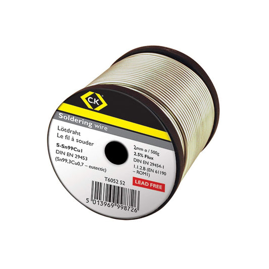 CK Tools Soldering wire 2mm x 500g Reel T6052 52