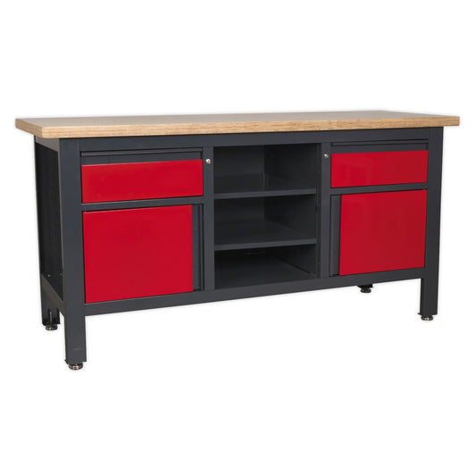 Sealey Workstation with 2 Drawers, 2 Cupboards & Open Storage AP1905A