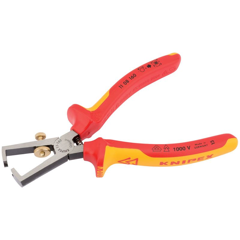 Knipex 11 08 160 VDE Insulated Wire Strippers Stripping Pliers 160mm 31930 SS