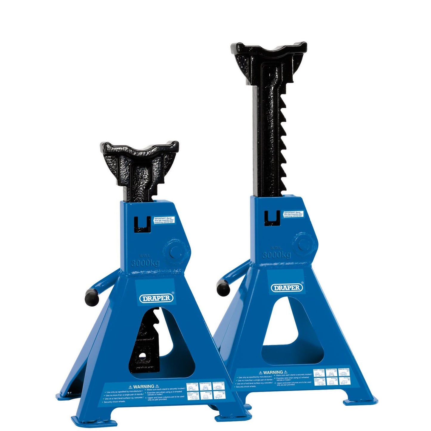 Draper 3 tonne Ratcheting Axle Stands (Pair) AS3000R - 30881