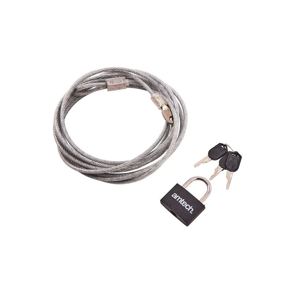 Amtech 3M X 4mm Security Cable & Padlock - T1695