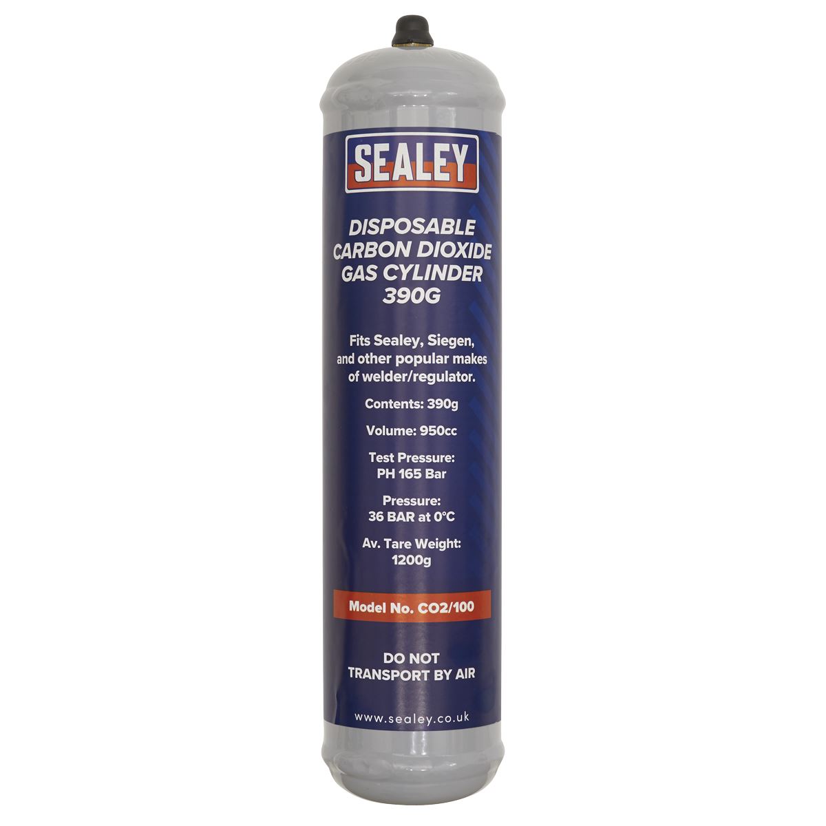 Sealey Gas Cylinder Disposable Carbon Dioxide 390g CO2/100