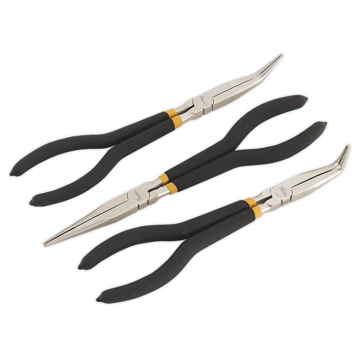 Sealey Needle Nose Pliers Set 3pc 280mm Ni-Fe Finish AK930