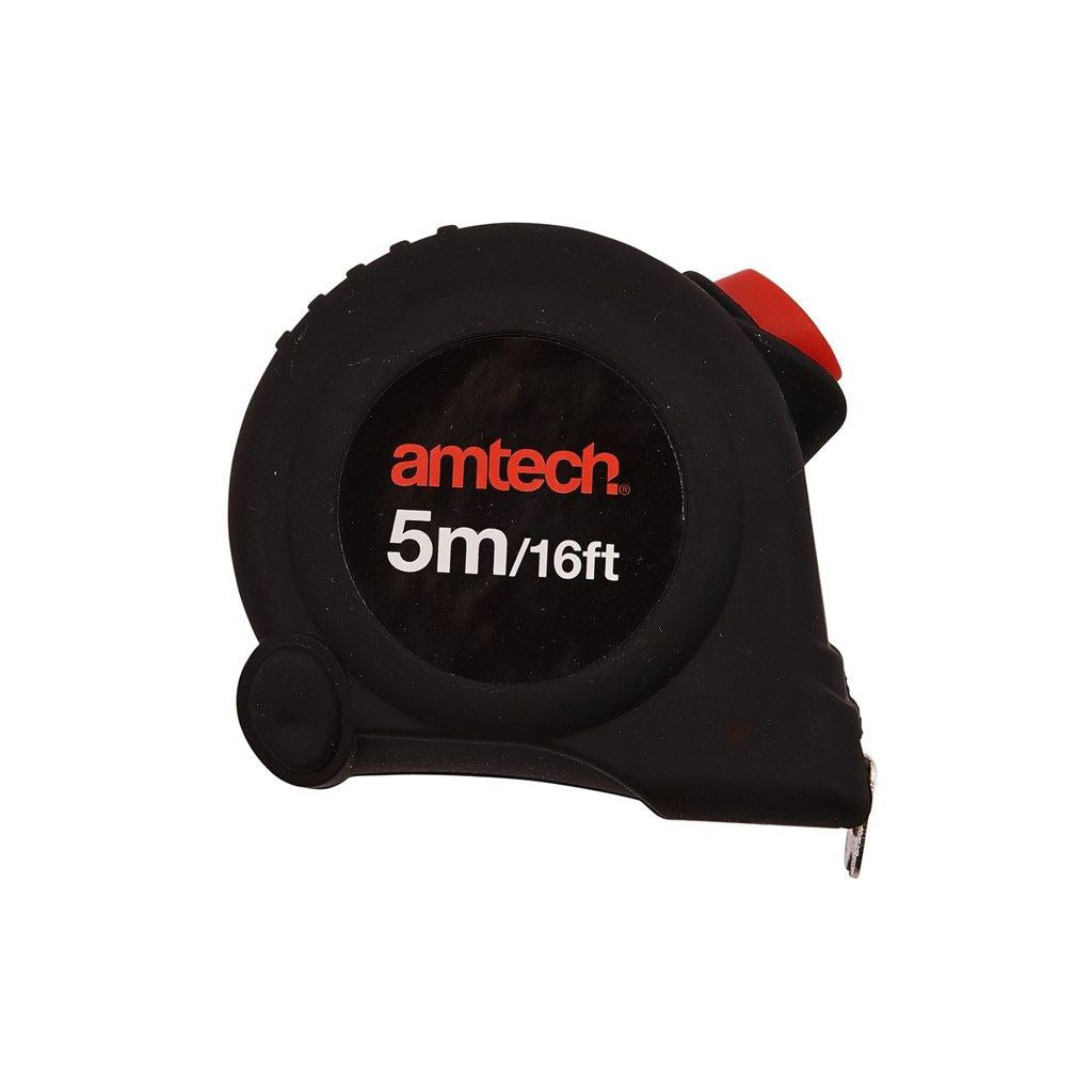 Amtech 5m 16ft Button Self Locking Measuring Tape Quick Stop Measure Diy Builder - P1265