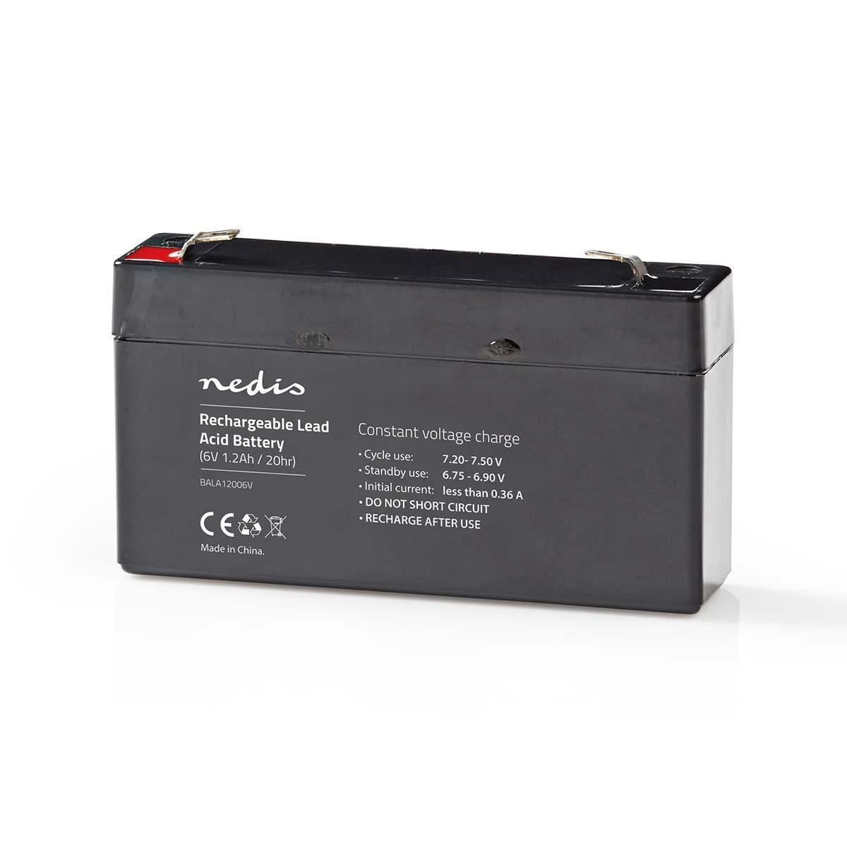 Nedis Rechargeable Lead-Acid Battery 6V 1200mAh 97 x 24 x 52mm BALA12006V