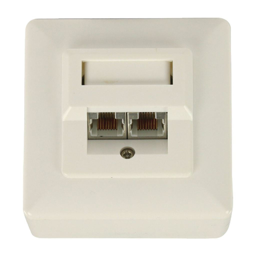 Glaxio RJ45 wall plate with 2 RJ45 network connections - CCGP89150IV