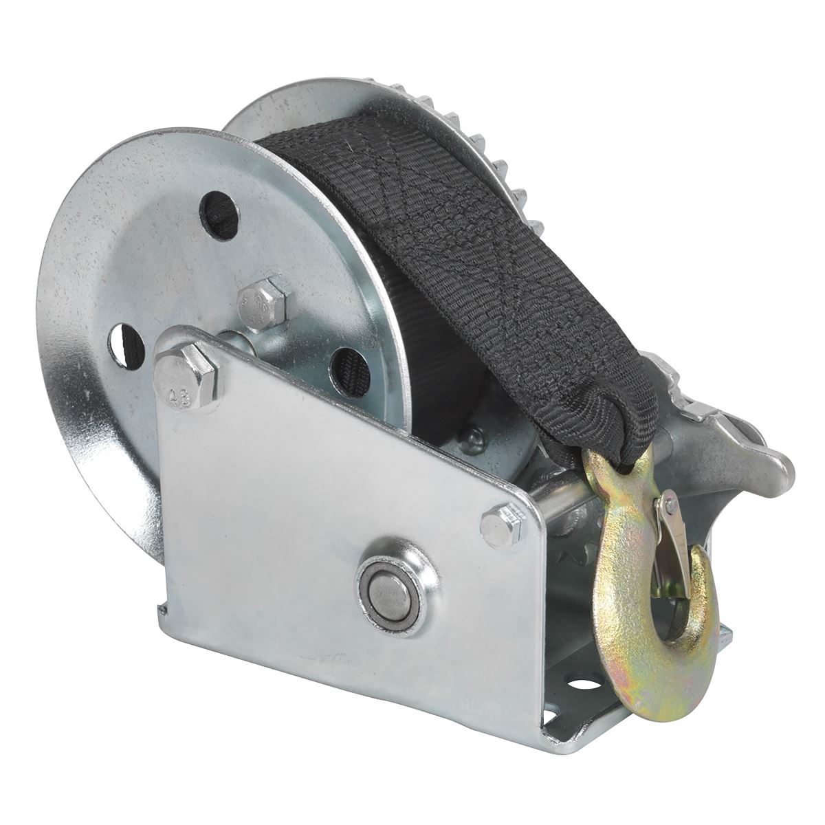 Sealey Geared Hand Winch 540kg Capacity with Webbing Strap GWW1200M