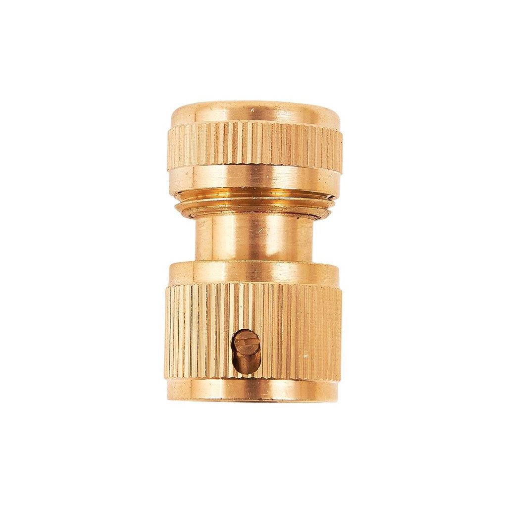 Brass Auto Water Stop Quick Fit Female Hose Pipe Connector Hoselock Clip 1/2" - U2517