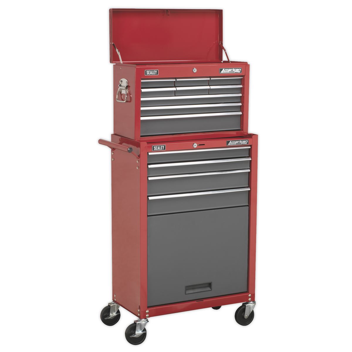 Sealey Topchest & Rollcab Combo 13 Drawer - Red/Grey AP22513BB