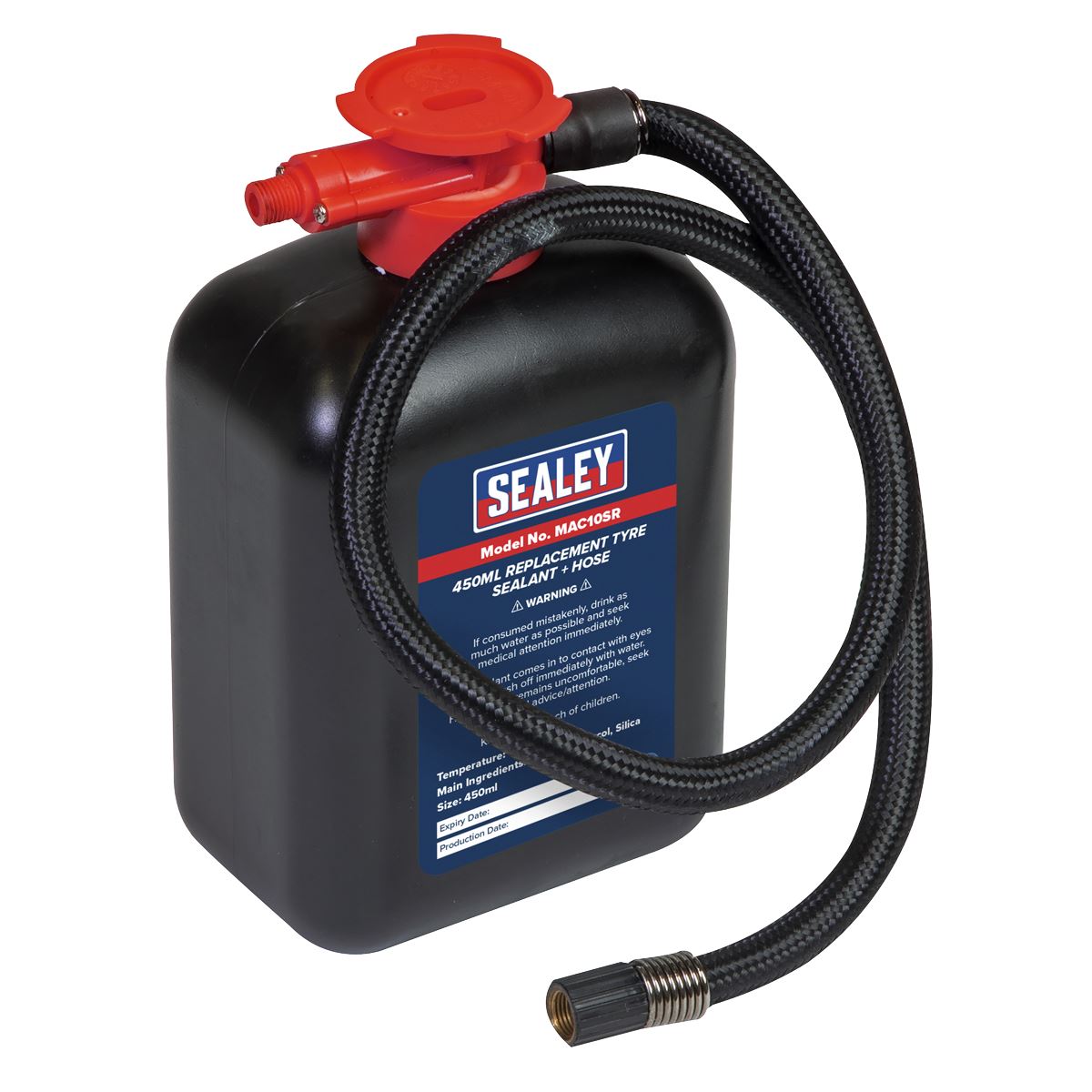 Sealey Replacement Tyre Sealant 450ml & Hose MAC10SR