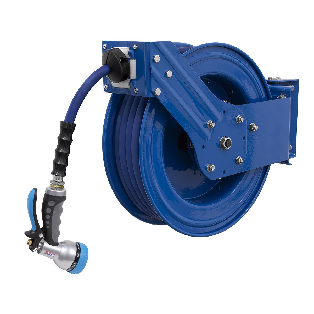 Sealey H/Duty Retractable Water Hose Reel 15m 13mm ID Rubber Hose WHR1512