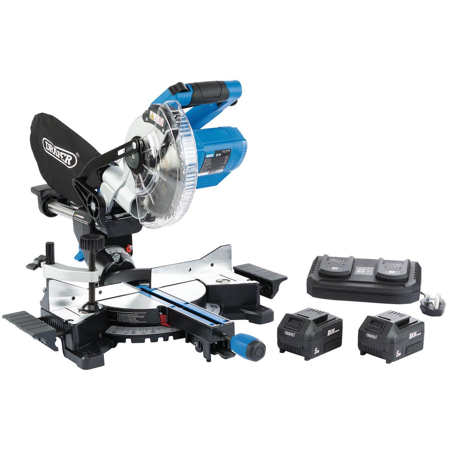 Draper D20 20V Comp. Mitre Saw (Twin) PTKCPKIT2(TWIN) - 99765