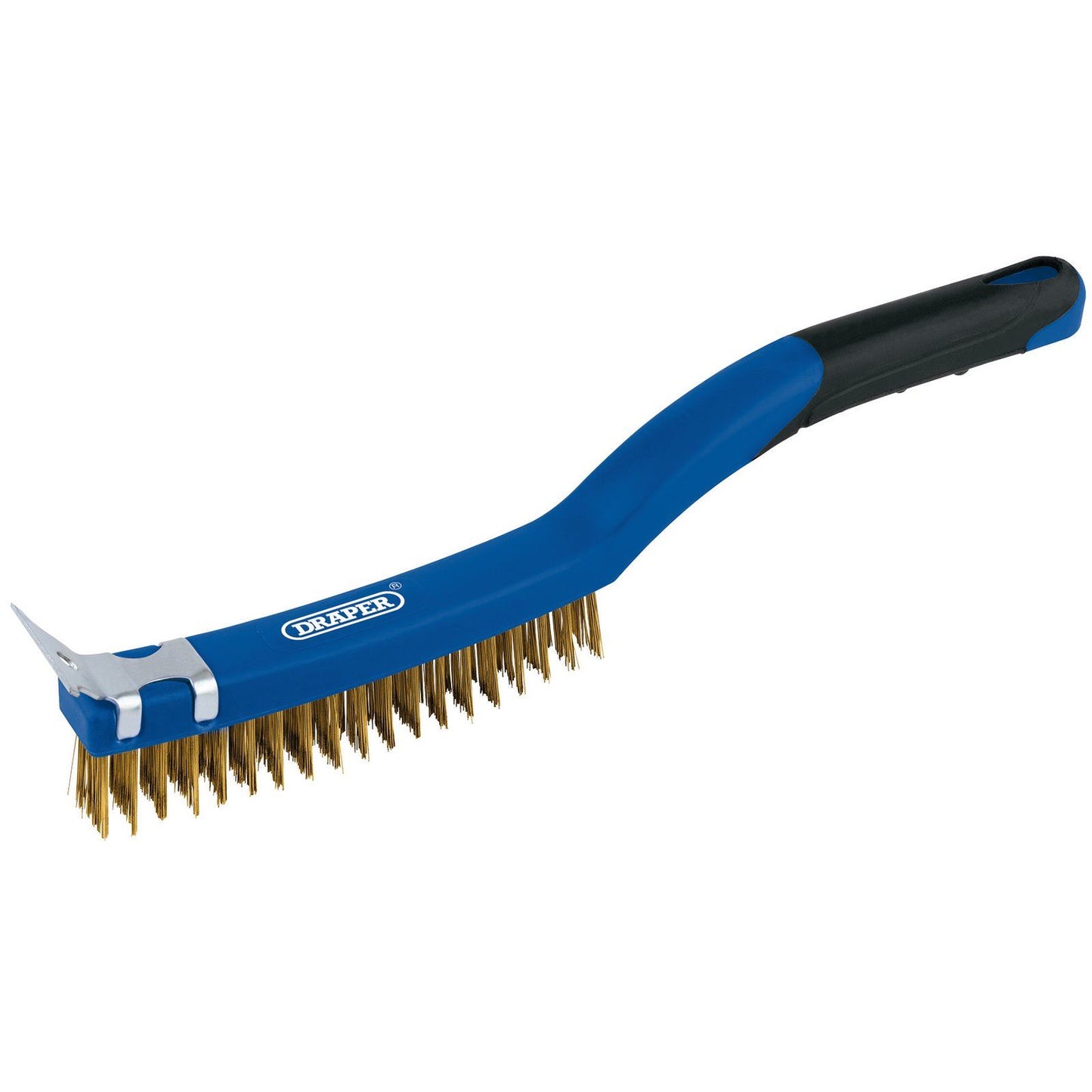 Draper 17181 Brass Wire Scratch Brush with Scraper (350mm)