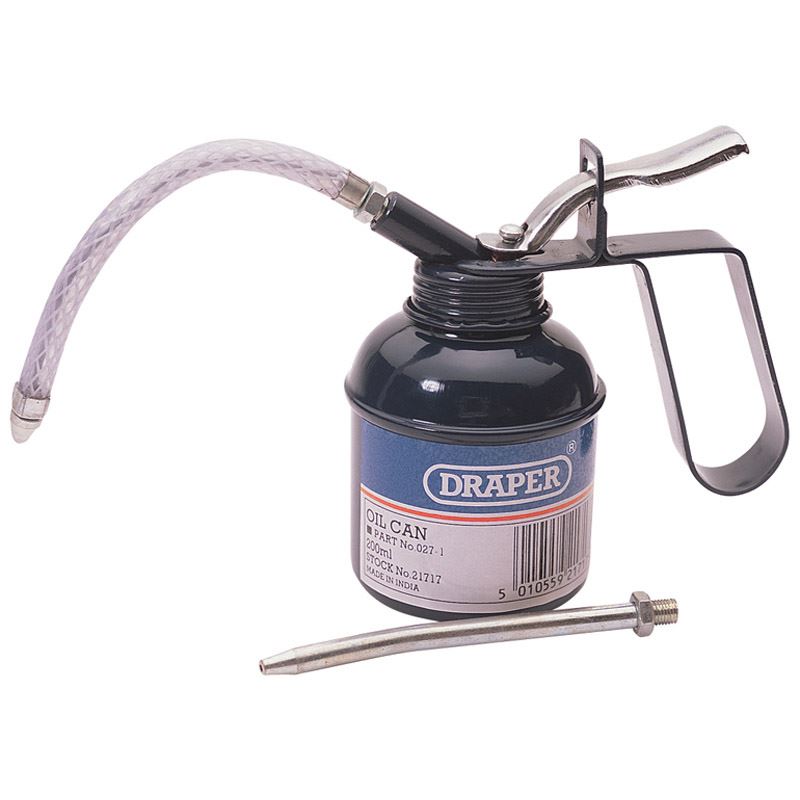 Draper 1x 200ml Force Feed Oil Can Garage Professional Standard Tool 21717