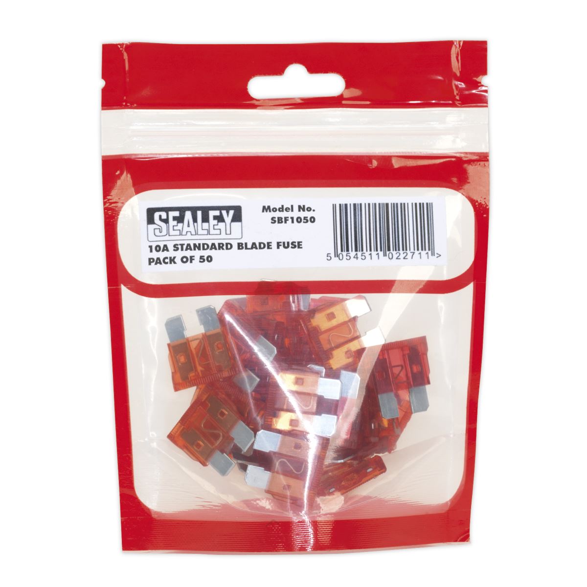 Sealey Automotive Standard Blade Fuse 10A Pack of 50 SBF1050