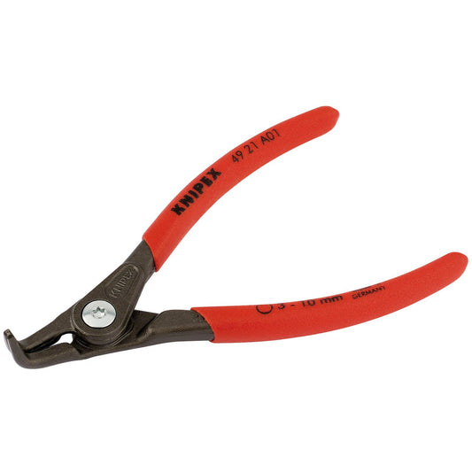 Knipex 75093 130mm 90deg Bent External Straight Tip Circlip Pliers 3 - 10mm