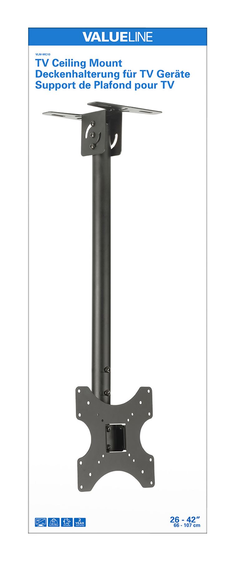 Valueline TV ceiling mount 26 to 42"/66 to 107cm 20 kg