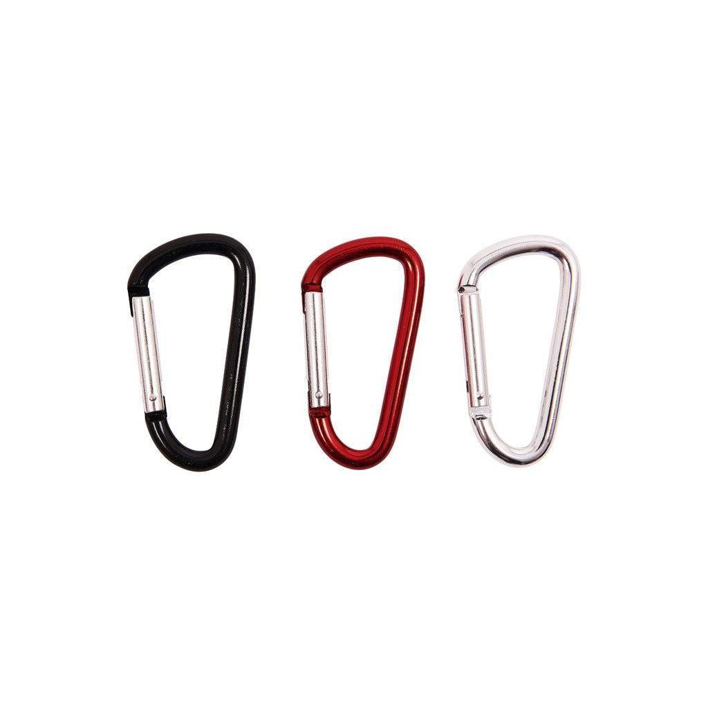 Amtech 3 Piece D Type Carabiner Snap Hook Set Tool Work Keyring Camping Holding - S4320