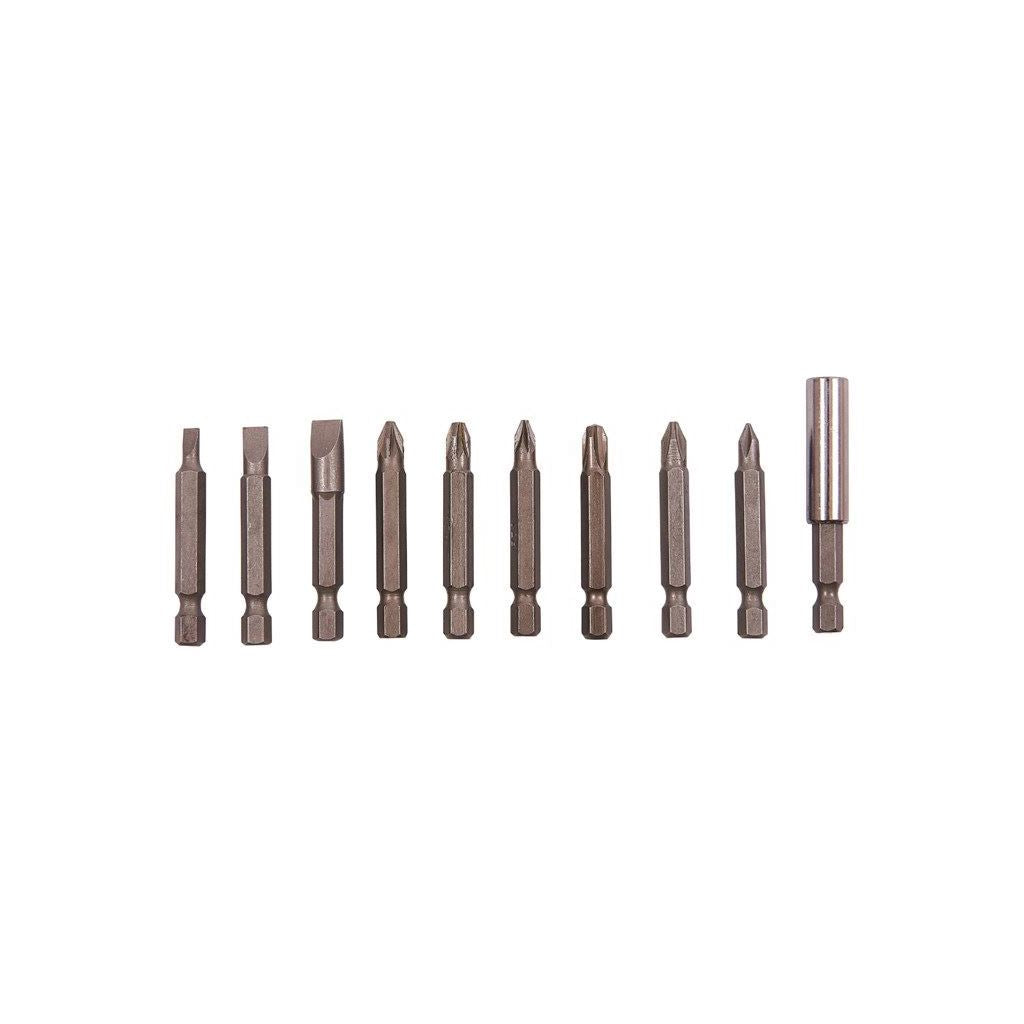 10 Piece 50mm Crv Drill Bit Set Power Tool Drilling Diy Philips Slotted Pozi - L2500