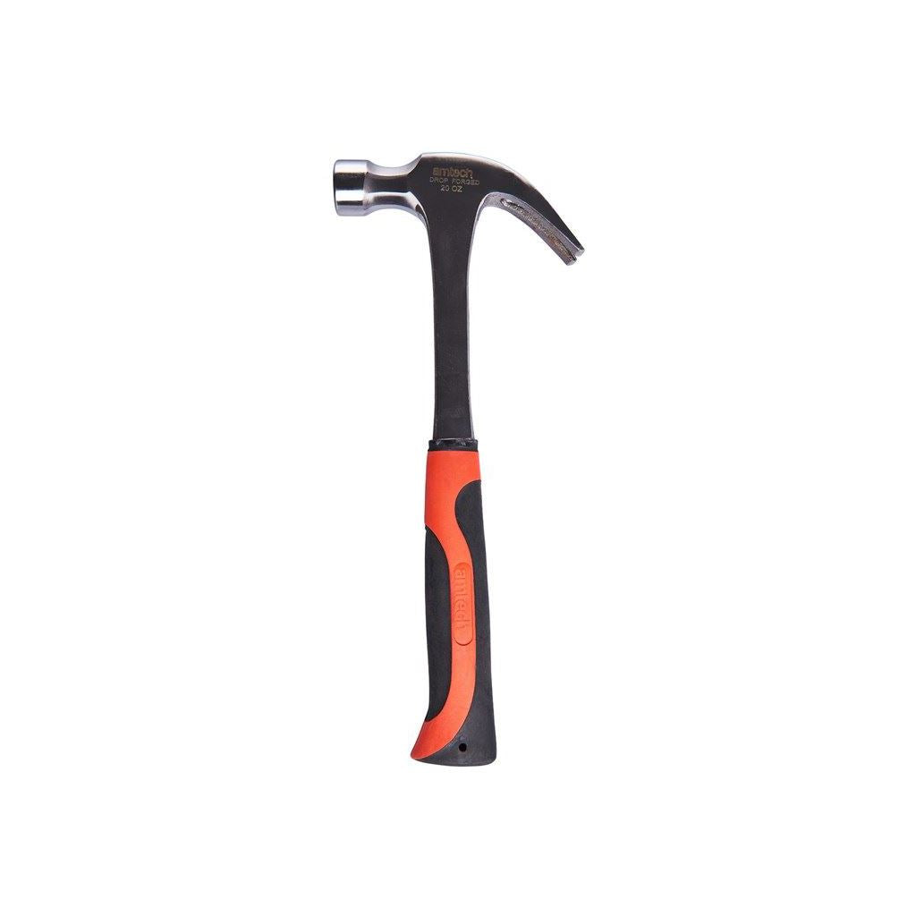 Amtech 20oz One Piece Drop Forged Claw Hammer+Comfortable Rubber Grip Handle - A0220