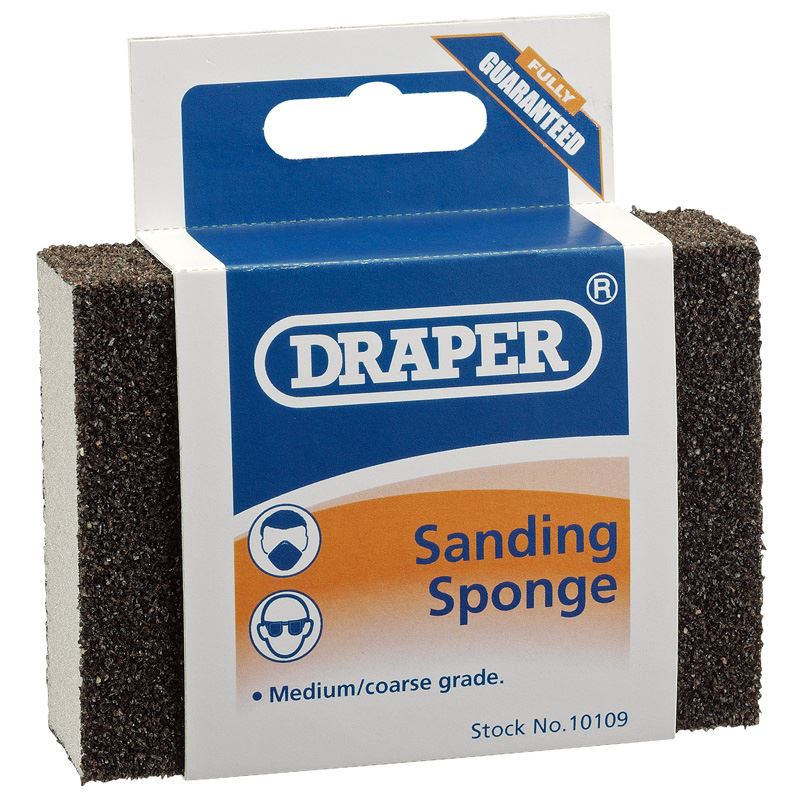 Draper 1x Medium - Coarse Grit Flexible Sanding Sponge Professional Tool 10109