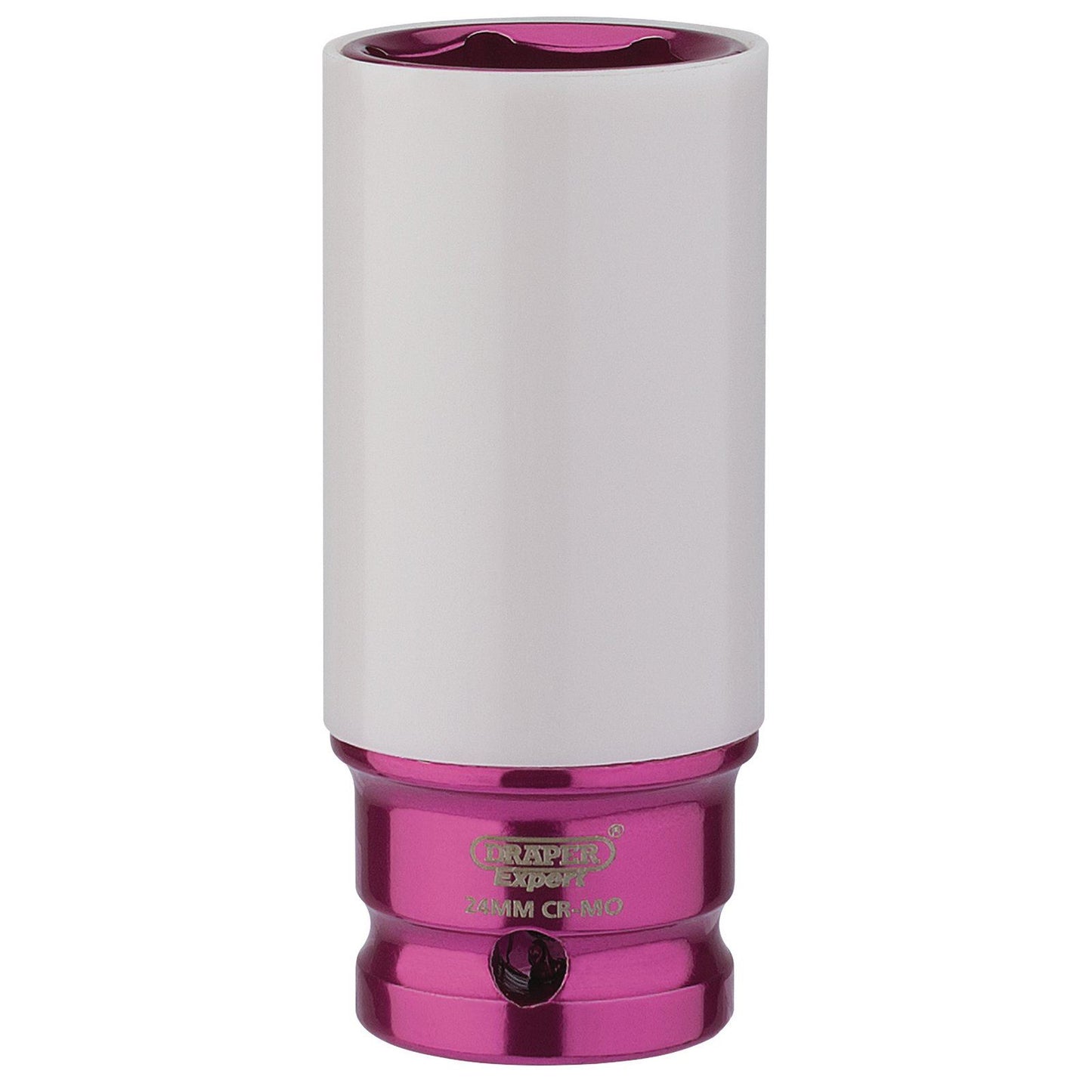 Draper 1/2" Square Drive Hi-Torq Wheel Nut Socket For Alloy Wheels - 24mm Pink - 83059